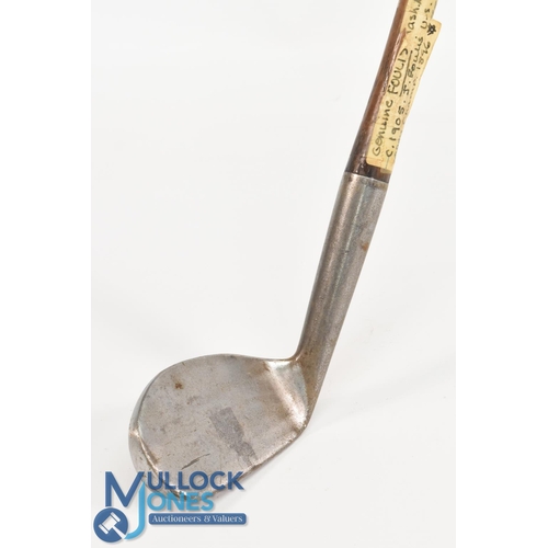 720 - Foulis Patent mashie niblick with very flat sole and high rounded head smooth faced c.1905, J Foulis... 