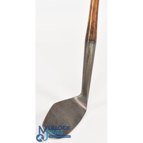 743 - Unusual Spalding Gold Medal mashie niblick with high peaked topline with vertical line and dot face ... 