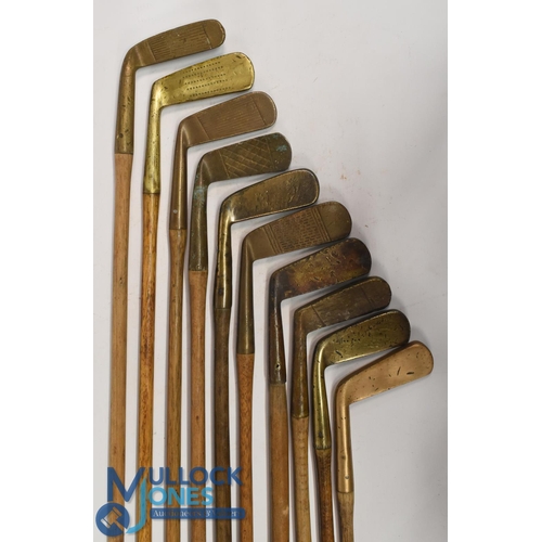 764 - 10x Assorted brass and gun-metal putters incl wry neck, Anderson of Anstruther straight blade, Gamag... 