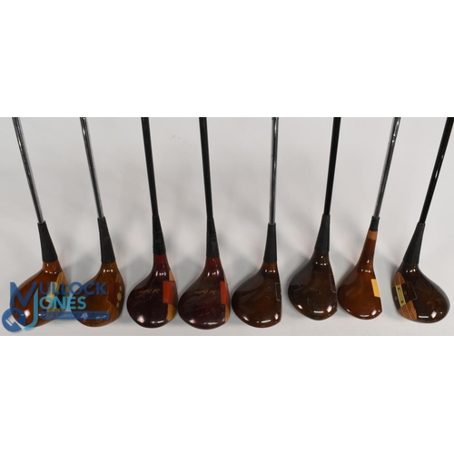 770 - 8x Handmade Persimmon head drivers mainly by the Louisville Golf Company, 6x drivers, one left hand,... 