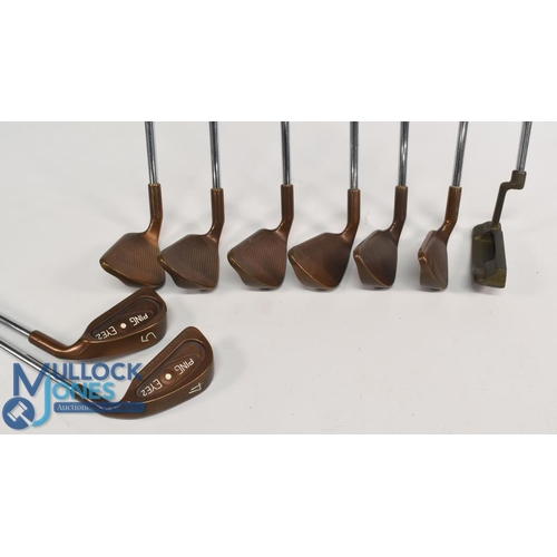 781 - Set of Ping Eye2 white dot Beryllium copper Golf Irons (10) incl 2-9, S and W, stamped 803047 to the... 