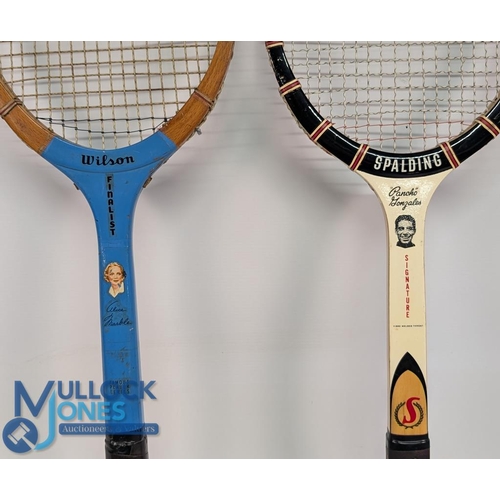 798 - A collection of assorted picture signature endorsed wooden Tennis Rackets: a good selection to inclu... 