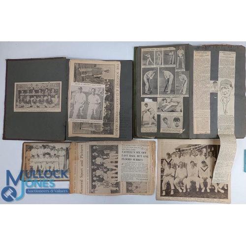 899 - 1919-1924 England v Australia Ashes Test Cricket Scrap Books, 2 period scrap books with newspaper cu... 