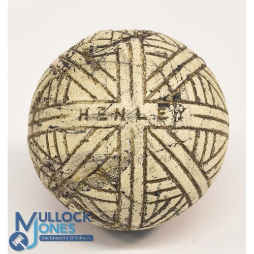 95 - Rare c1895 Henley Union Jack Gutta Percha Golf Ball with distinctive cover markings, stamped 'Henley... 