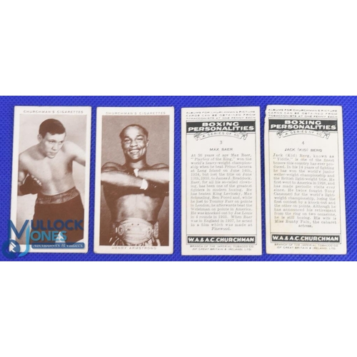 964 - 1938 W A Churchman Cigarette Cards Boxing Personalities, a complete set of 50 cards. G