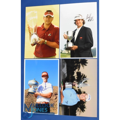 329 - Collection of US Golf Players Winners signed press colour photographs (4) to incl Bubba Watson, Hunt... 