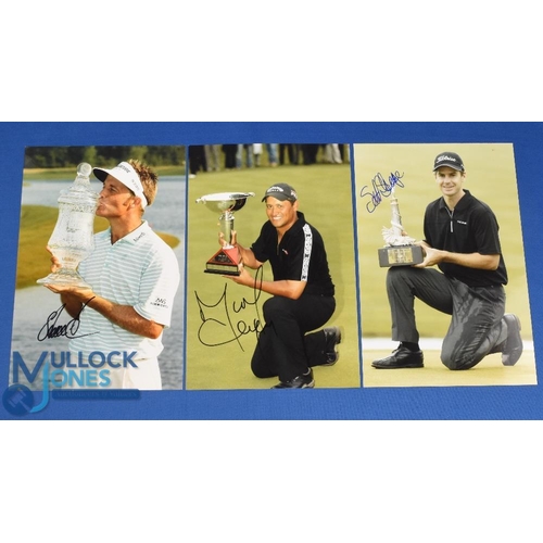 331 - 3x Australian/New Zealand Golf Players Winners signed press colour photographs - to incl Michael Cam... 