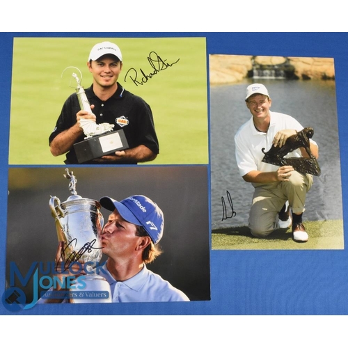 339 - 3x South African Golf Players Winners signed press colour photographs to incl Ernie Els (Alfred Dunh... 