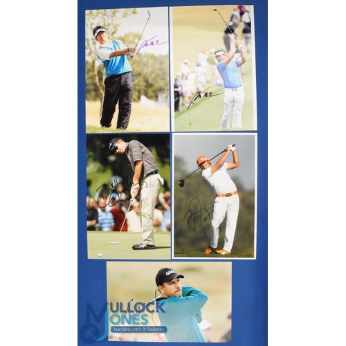 349 - Collection of Overseas Golf Players signed colour press size photographs (5) to incl Brett Quigley, ... 