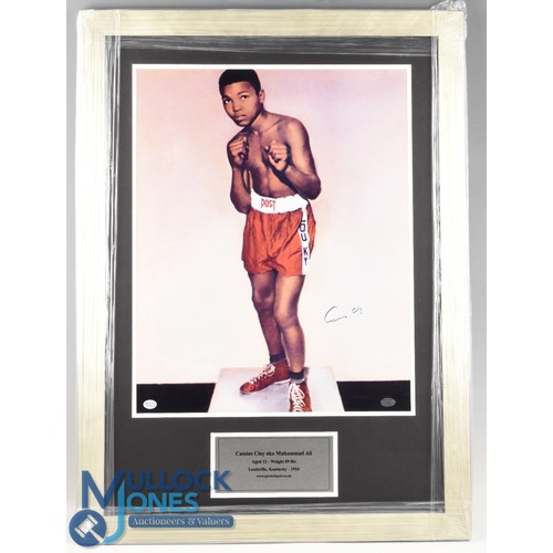 973 - Muhammad Ali (1942-2016) (Signed) 'Cassius Clay' Boxing Print - depicts Ali aged 12 years in boxing ... 