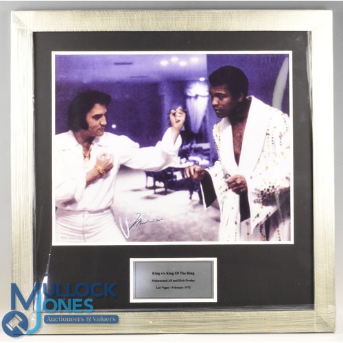 976 - Muhammad Ali (1942-2016) (Signed) Boxing Print - depicting Ali with Elvis Presley 1973, appears sign... 