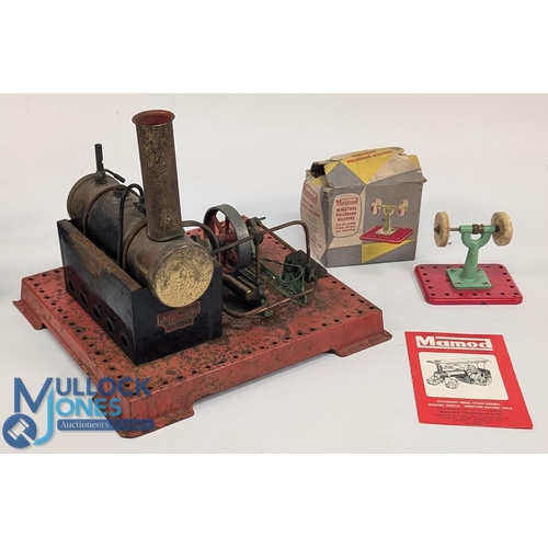 156 - Vintage Mamod Superheated Static Steam Engine SE3, with miniature polishing machine in its original ... 