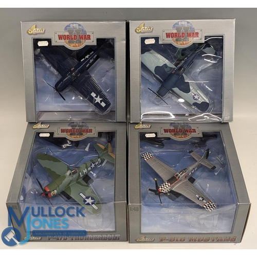 16 - Air Legends 1:48 Scale Planes WW2 Series F6F-5N Night Hellcat, P-47D Thunderbolt, F4U Bird Cage Cors... 