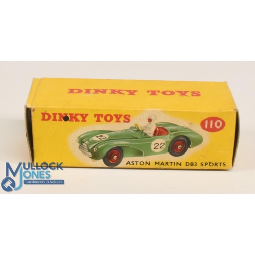 192 - Dinky Toys No 110 Aston Martin DB3 Sports Green with Red hubs Good clean example in original box