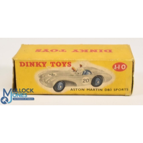 193 - Dinky Toys No 110 Aston Martin DB3 Sports Gray with Blue hubs Good clean example in original box