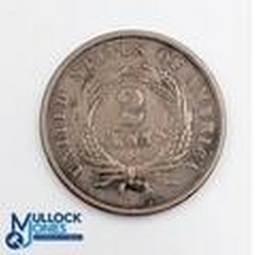 279 - USA 1864 Two Cent Piece Coin - large moto variant - in good used condition; plus, US 1972 dollar coi... 