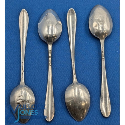 288 - 4x 1785 Irish Michael Keating Dessert Spoons, 3 with good readable hallmarks -size 16.5cm, all with ... 