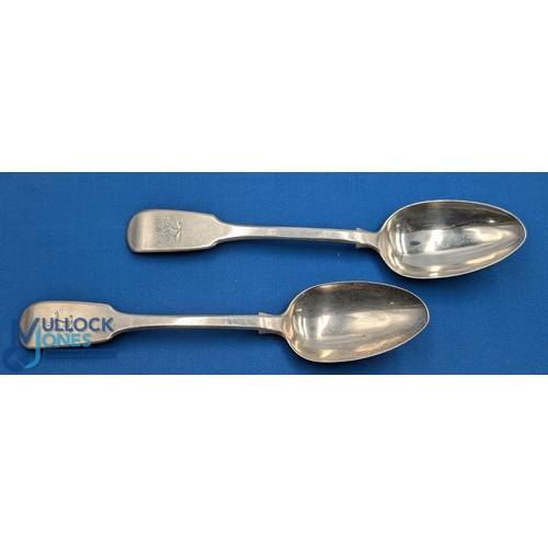 294 - 2x Large Victorian Silver Serving Spoons, by Samuel Hayne & Dudley Cater from 1844 - in good conditi... 