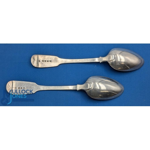 294 - 2x Large Victorian Silver Serving Spoons, by Samuel Hayne & Dudley Cater from 1844 - in good conditi... 