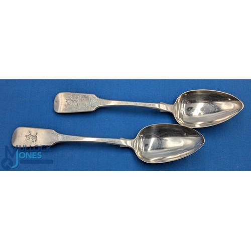 295 - Two Large Georgian Thomas Wallis (II) & Jonathan Hayne Silver Serving Spoons, from 1812 - in good co... 