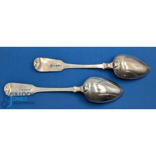 295 - Two Large Georgian Thomas Wallis (II) & Jonathan Hayne Silver Serving Spoons, from 1812 - in good co... 