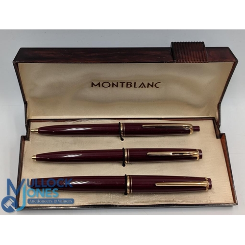 318 - Vintage Montblanc Set No. 22, 26, 28 Fountain Pen & Pencil Set: in original plastic display case, re... 