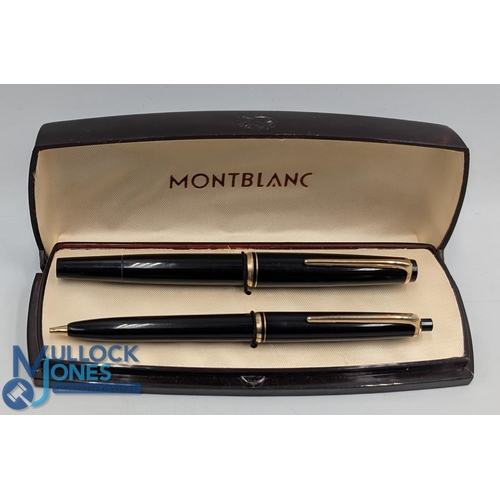 319 - Vintage Montblanc Trio No. 22, 26, Fountain Pen Set, in original plastic display case, black and gol... 