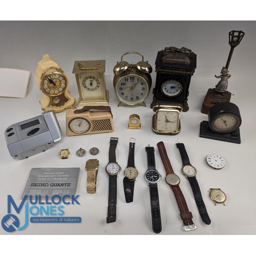 459 - Wrist Watches Clock Collection: a mixed lot of new and old assorted clocks and watches to include a ... 