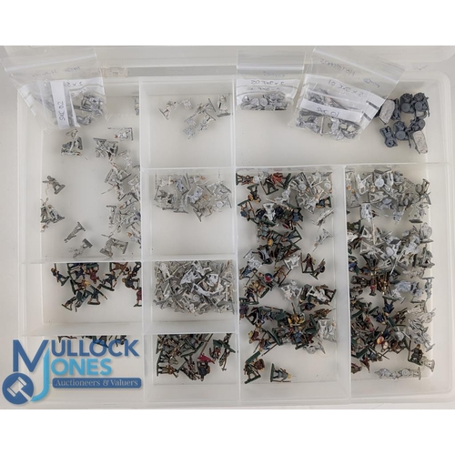 46 - Miniature Metal Saxon Wargaming Figures 20mm Soldiers large quantity in plastic divided storage box