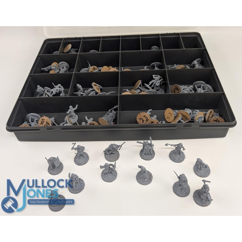 60 - Miniature Metal RAFM 20mm Wargaming Figures large quantity in plastic divided storage box