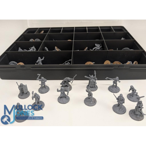 60 - Miniature Metal RAFM 20mm Wargaming Figures large quantity in plastic divided storage box