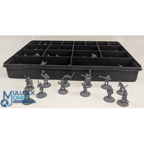 60 - Miniature Metal RAFM 20mm Wargaming Figures large quantity in plastic divided storage box