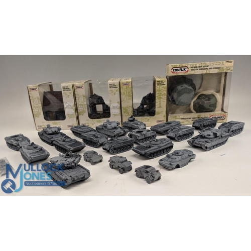 66 - Miniature Resin Wargaming Tanks to include various tanks together with 4 Conflix wargaming Dioramas ... 