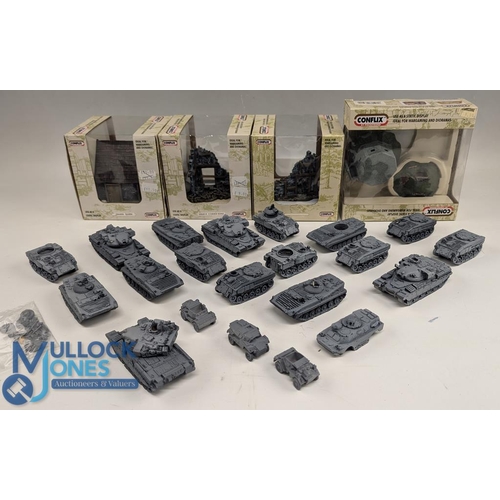 66 - Miniature Resin Wargaming Tanks to include various tanks together with 4 Conflix wargaming Dioramas ... 