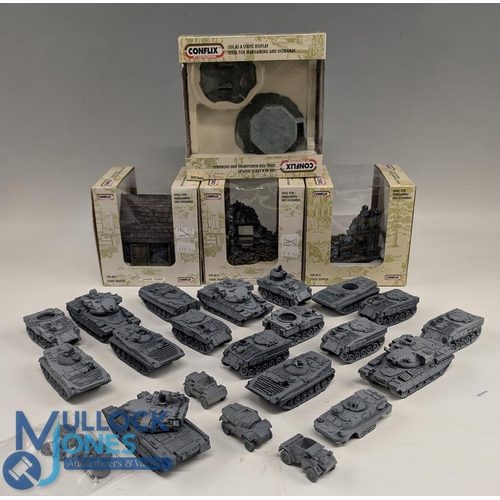 66 - Miniature Resin Wargaming Tanks to include various tanks together with 4 Conflix wargaming Dioramas ... 