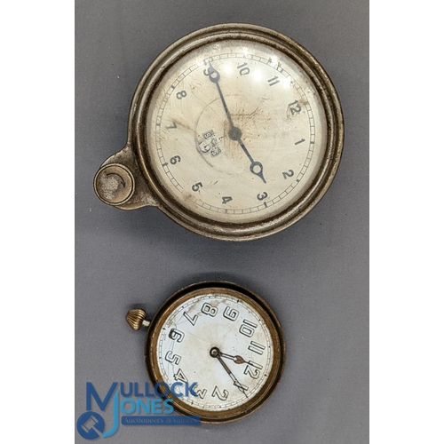 663 - Two Vintage Car Dashboard Clocks: to include a classic car Smiths clock - this winds and ticks, plus... 