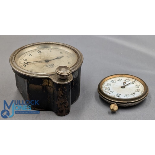 663 - Two Vintage Car Dashboard Clocks: to include a classic car Smiths clock - this winds and ticks, plus... 