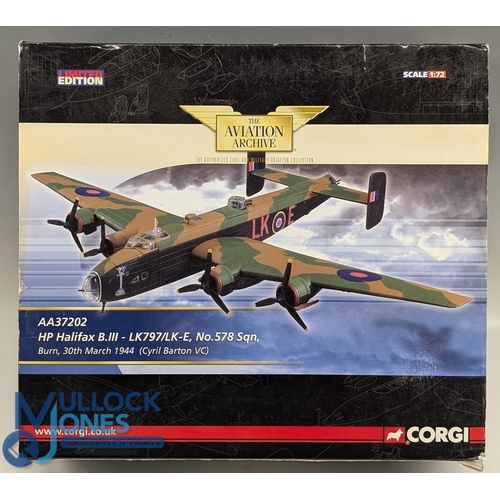 7 - Corgi Aviation Archive AA37202 HP Halifax B.III No.578 Sqn Cyril Barton VC1:72 scale limited edition