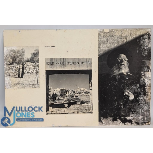 729 - Robert Capa: display board containing three original b&w photographs of Isreal on liberation in 1948... 