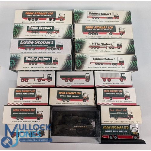 77 - Atlas Models Eddie Stobart Collection 1:76 scale to include ERF LV, Man L2000, Volvo Fridge, Scania ... 