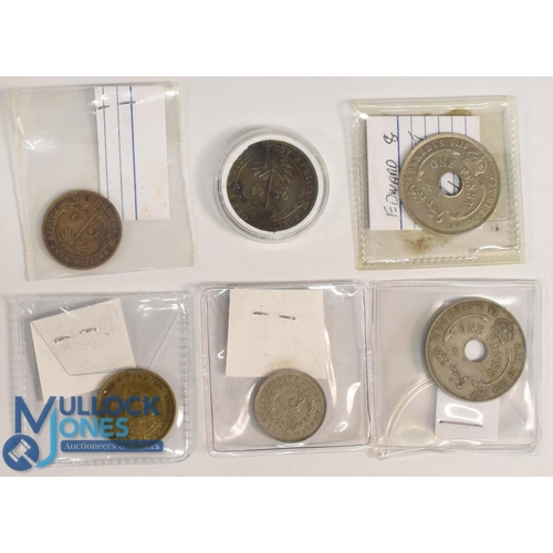 307 - Collection of West Africa Coins consisting of 1936 2 shilling, 1939 / 1943 1 shilling, 1947 penny, 1... 