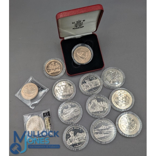 337 - Selection of Military Anniversary Coins Set of 6 World War 2 1994 issued by Gibraltar 1 Crown, £2 Fa... 