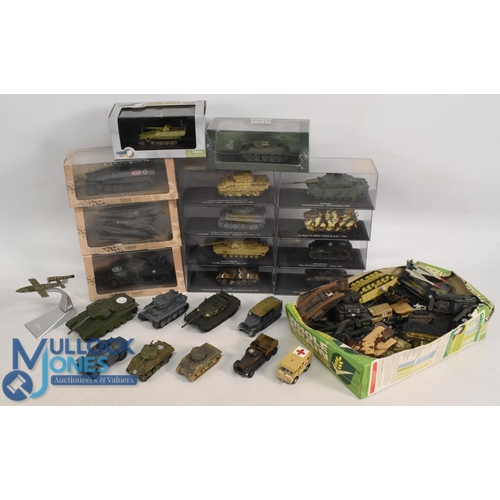 51 - Selection of Diecast Military Vehicles Mostly Tanks from Oxford Diecast, Atlas Models some in origin... 