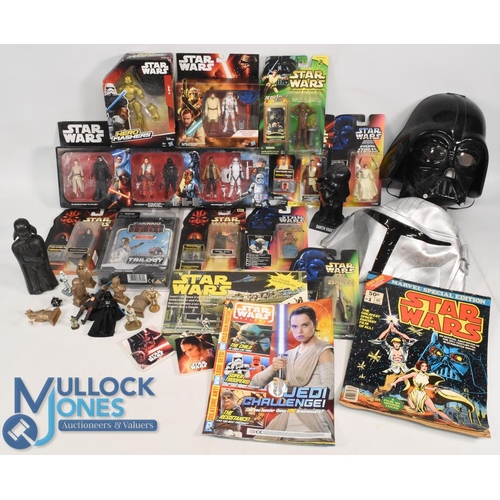 59 - Star Wars Memorabilia Consisting of figures by Kenner, Hasbro, Disney all boxed or carded together w... 