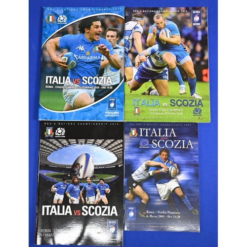 100 - 2004-14 Italy v Scotland Rugby Programmes (4): 2004, 10, 12 & 14. Near mint editions.