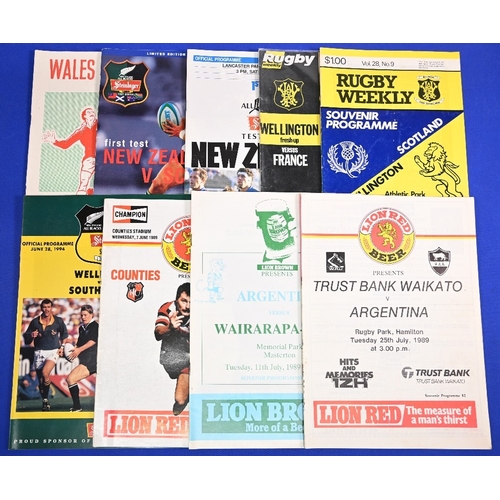 103 - 1969-1996 Tourists to NZ Rugby Programmes (9): NZ v Wales (2nd test), 1969; v Scotland (1st test), D... 