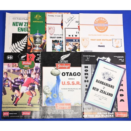 104 - 1978-1994 Tourists to NZ etc Rugby Programmes (9): UK Baabaas v NZ 1978; NZ v England (1st test) 198... 