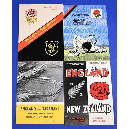 110 - 1963 & 73, England in NZ Rugby Programmes (4): 2nd test at Christchurch, 63, and v Taranaki, Welling... 