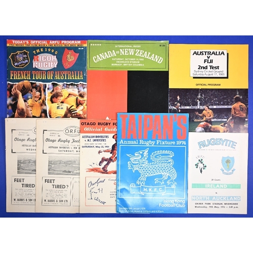119 - 1949-90 Test & Representative Rugby Programme Miscellany (8): Canada v NZ 80; Australia v Fiji (2nd)... 