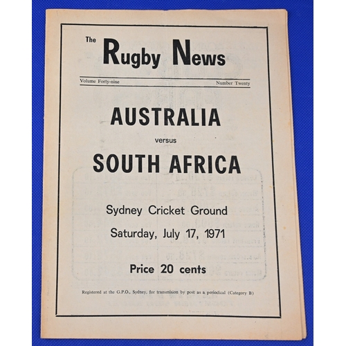 64 - 1971 Australia v S Africa Rugby Programme: Rugby News edition, plain cover, G